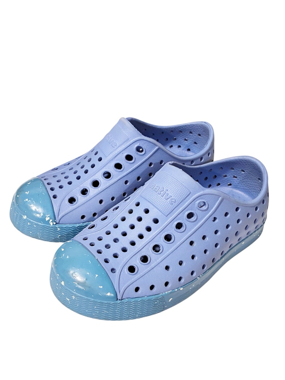 Native Jefferson Bloom Blue Rubber Slip on Shoe Size C8